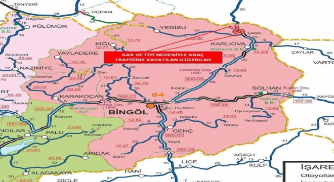 Bingöl-Erzurum karayolunun bir kısmı tır trafiğine kapandı